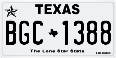TX license plate BGC1388