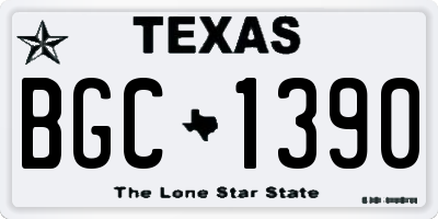 TX license plate BGC1390