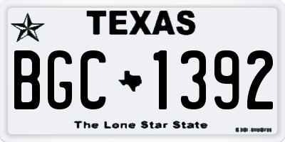 TX license plate BGC1392