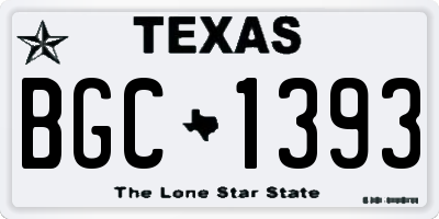 TX license plate BGC1393