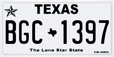 TX license plate BGC1397