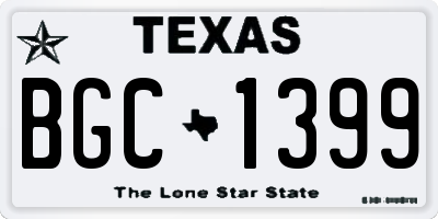 TX license plate BGC1399