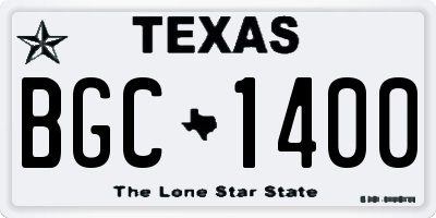 TX license plate BGC1400