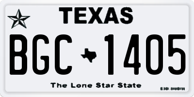 TX license plate BGC1405