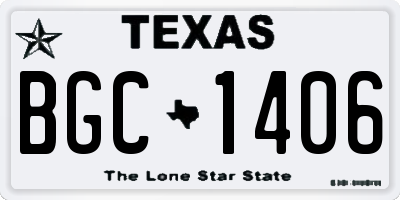 TX license plate BGC1406