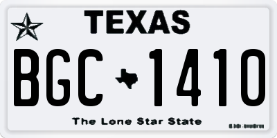 TX license plate BGC1410