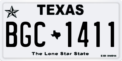 TX license plate BGC1411