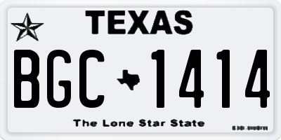 TX license plate BGC1414