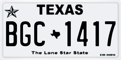 TX license plate BGC1417