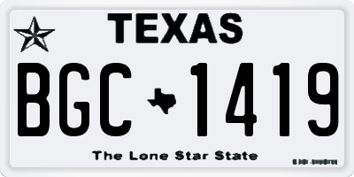 TX license plate BGC1419