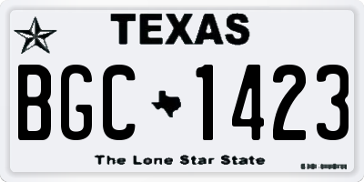 TX license plate BGC1423