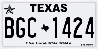TX license plate BGC1424