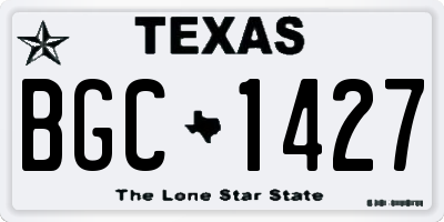 TX license plate BGC1427