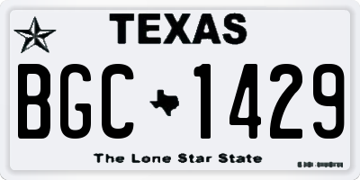 TX license plate BGC1429