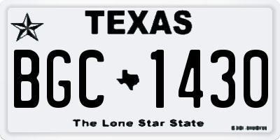 TX license plate BGC1430