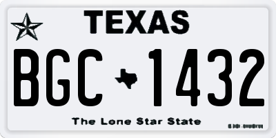 TX license plate BGC1432