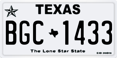 TX license plate BGC1433
