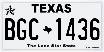 TX license plate BGC1436