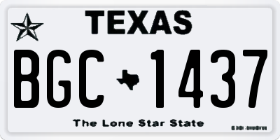 TX license plate BGC1437