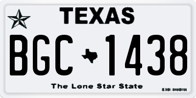 TX license plate BGC1438
