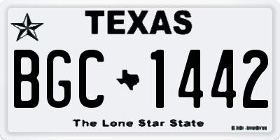 TX license plate BGC1442