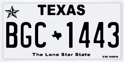 TX license plate BGC1443