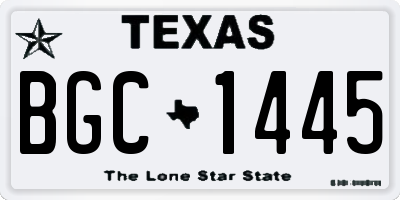 TX license plate BGC1445