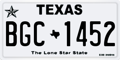 TX license plate BGC1452