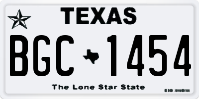 TX license plate BGC1454