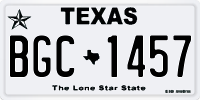 TX license plate BGC1457