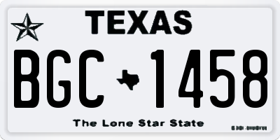 TX license plate BGC1458