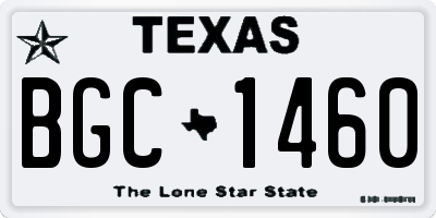 TX license plate BGC1460
