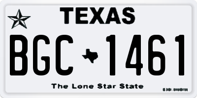 TX license plate BGC1461