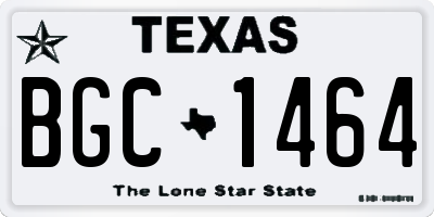 TX license plate BGC1464