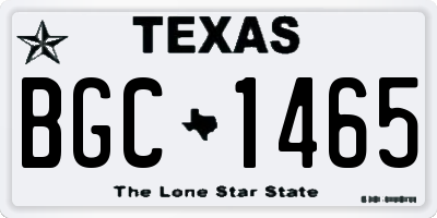TX license plate BGC1465