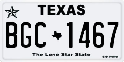 TX license plate BGC1467