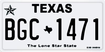 TX license plate BGC1471