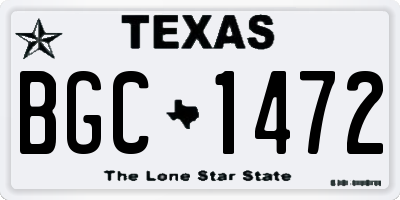 TX license plate BGC1472