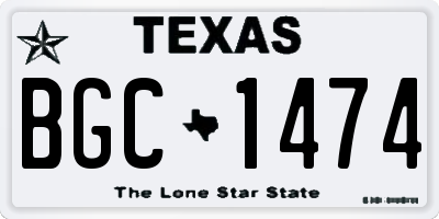 TX license plate BGC1474