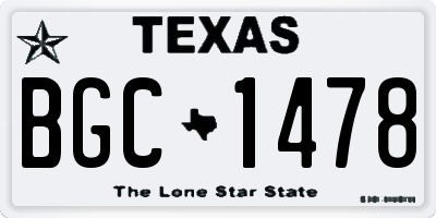 TX license plate BGC1478