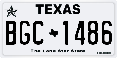 TX license plate BGC1486