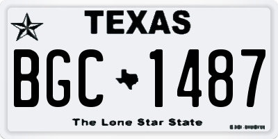 TX license plate BGC1487