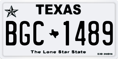 TX license plate BGC1489