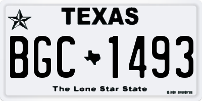 TX license plate BGC1493