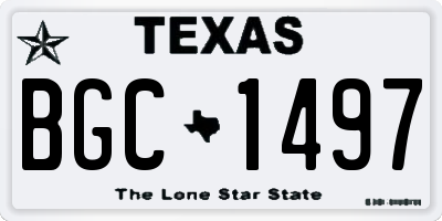 TX license plate BGC1497