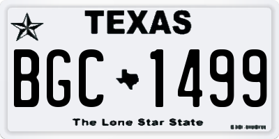 TX license plate BGC1499