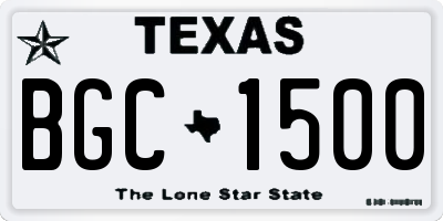 TX license plate BGC1500