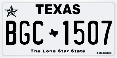 TX license plate BGC1507