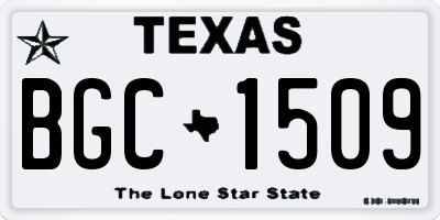 TX license plate BGC1509