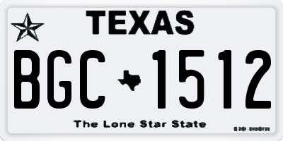 TX license plate BGC1512